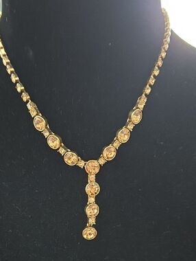 Givenchy Gold-Tone Citrine Drop Necklace - Women Jewelry 16"
